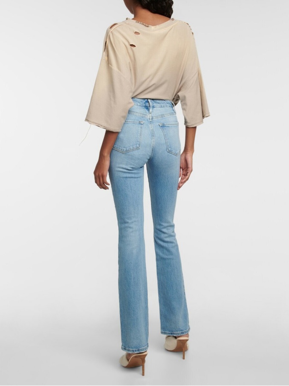 FRAME - Le Super High Rise Mini Boot jeans Light Blue Women's Jeans SIZE 27 - Picture 3 of 16